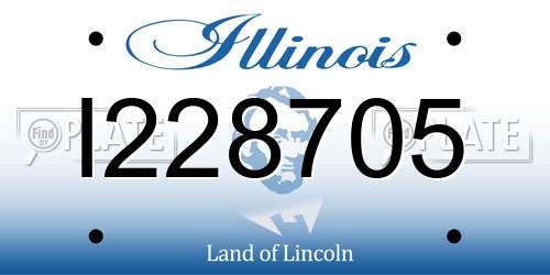 I228705 Illinois License Plate