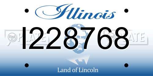 I228768 Illinois License Plate