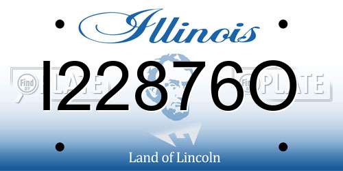 I22876O Illinois License Plate