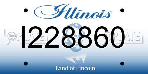 I228860 Illinois License Plate
