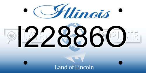 I22886O Illinois License Plate