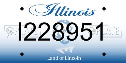 I228951 Illinois License Plate