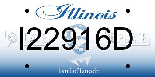 I22916D Illinois License Plate