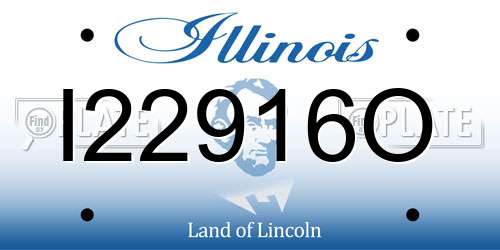 I22916O Illinois License Plate