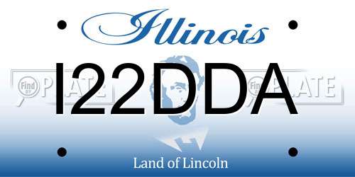I22DDA Illinois License Plate