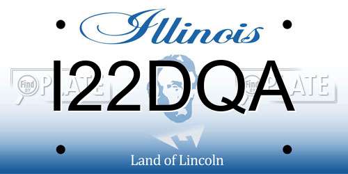 I22DQA Illinois License Plate