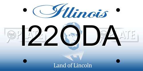 I22ODA Illinois License Plate