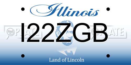 I22ZGB Illinois License Plate