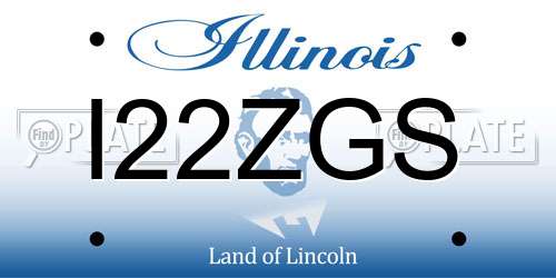 I22ZGS Illinois License Plate