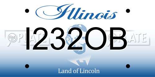 I232OB Illinois License Plate