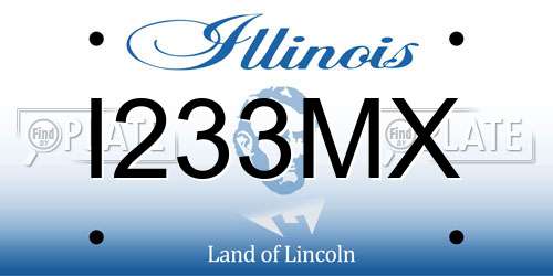 I233MX Illinois License Plate