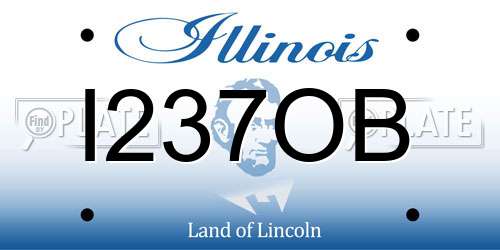 I237OB Illinois License Plate
