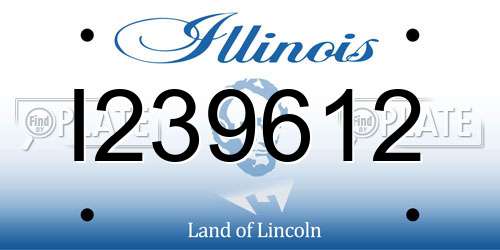 I239612 Illinois License Plate