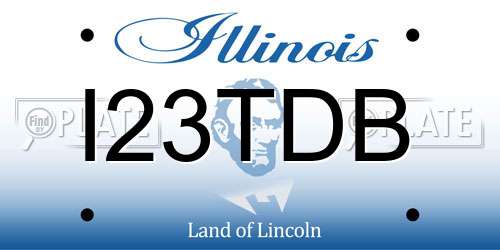 I23TDB Illinois License Plate