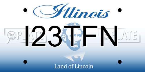 I23TFN Illinois License Plate