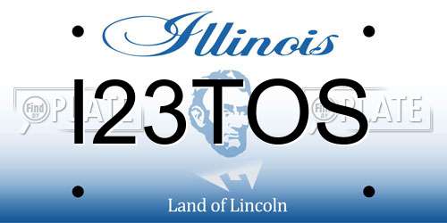 I23TOS Illinois License Plate