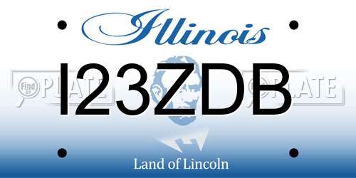 I23ZDB Illinois License Plate
