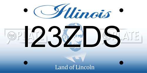 I23ZDS Illinois License Plate