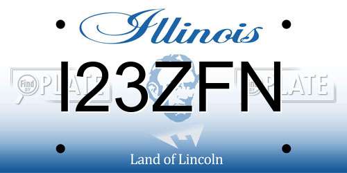 I23ZFN Illinois License Plate
