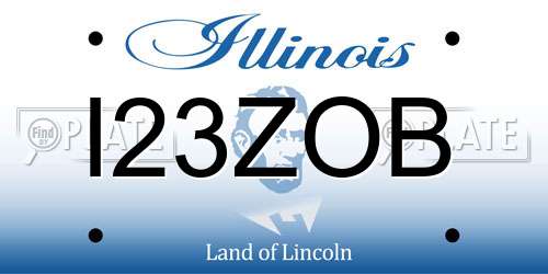 I23ZOB Illinois License Plate