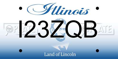 I23ZQB Illinois License Plate