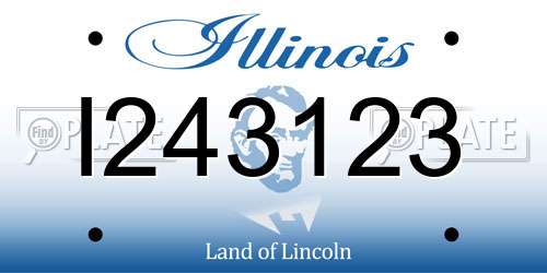 I243123 Illinois License Plate