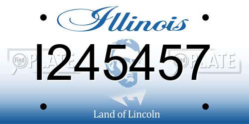 I245457 Illinois License Plate