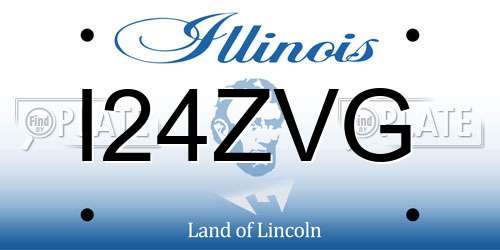 I24ZVG Illinois License Plate