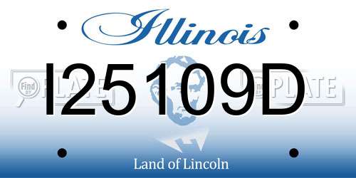 I25109D Illinois License Plate