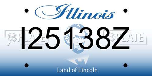 I25138Z Illinois License Plate