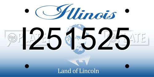 I251525 Illinois License Plate