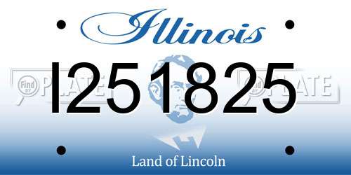 I251825 Illinois License Plate