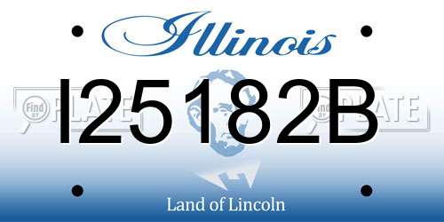 I25182B Illinois License Plate