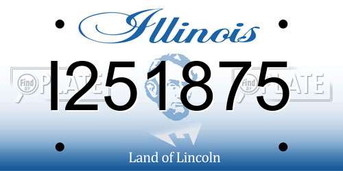 I251875 Illinois License Plate
