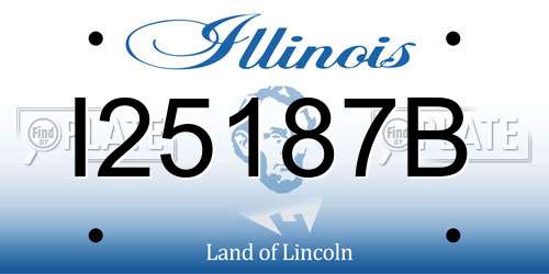 I25187B Illinois License Plate