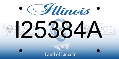 I25384A Illinois License Plate