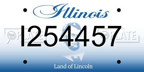 I254457 Illinois License Plate