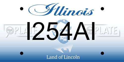 I254AI Illinois License Plate