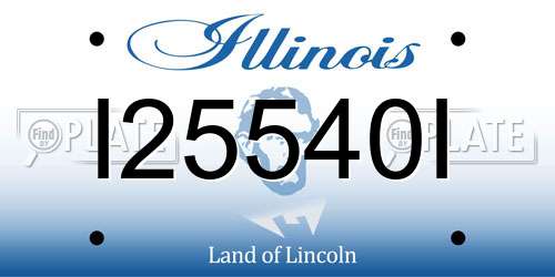 I25540I Illinois License Plate