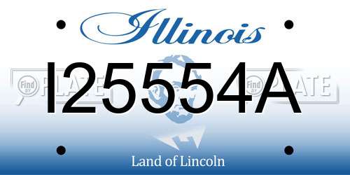 I25554A Illinois License Plate