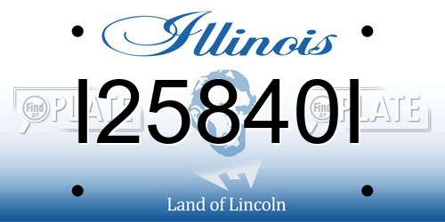I25840I Illinois License Plate
