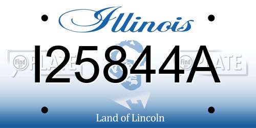 I25844A Illinois License Plate