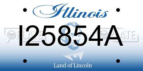 I25854A Illinois License Plate