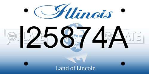 I25874A Illinois License Plate