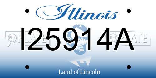 I25914A Illinois License Plate
