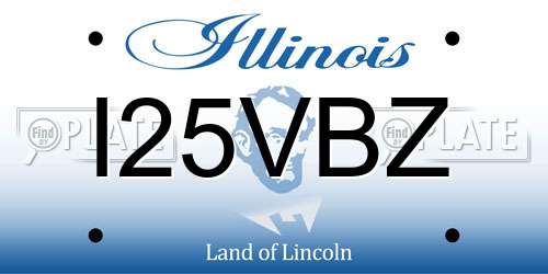 I25VBZ Illinois License Plate