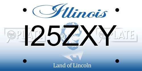 I25ZXY Illinois License Plate
