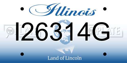 I26314G Illinois License Plate