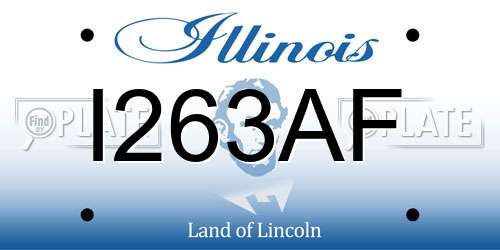 I263AF Illinois License Plate