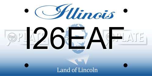 I26EAF Illinois License Plate